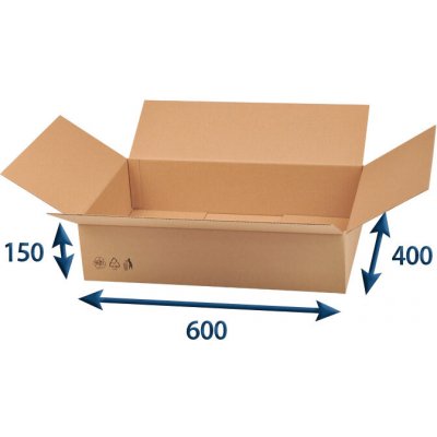 Eobaly.cz kartonová Eobaly.cz krabice 600 x 400 x 150 3VVL 25 ks – Hledejceny.cz