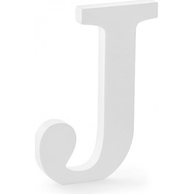 PartyDeco J - velké dřevěné písmeno bílé 14,5 x 20 cm - svatební písmena – Zboží Mobilmania