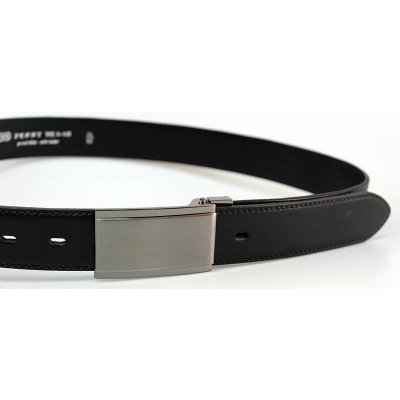 Penny Belts pánský kožený společenský opasek s plnou sponou 35-020-1PS-60 černý – Zboží Dáma