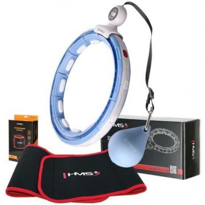 HMS sada masážní hula hoop HHM15 se závažím, magnety a počítadlem a zeštíhlujícícho pásu BR163 modrá (VÝPRODEJ) – Zboží Mobilmania