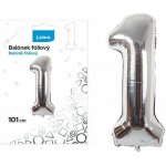 LUMA Balónek foliový č. 1 STŘÍBRNÝ 101 cm – Zboží Mobilmania