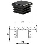 Kovoinox Krytka plastová 30 x 30 mm, černá – Hledejceny.cz