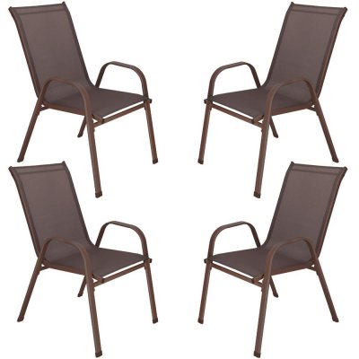 Set 4x Zahradní křeslo SPRINGOS MONZA GF0073 hnědé – Hledejceny.cz