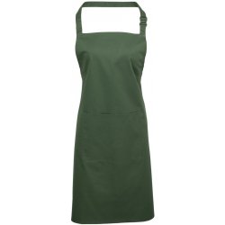 Premier Workwear Kuchyňská zástěra s laclem a kapsou Mechově zelená