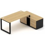 Nábytek Designový cz DEBZ7OLP Kancelářská sestava EPIC Z7 O dub černá – Zboží Dáma