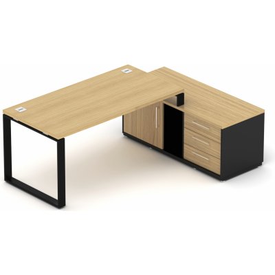 Nábytek Designový cz DEBZ7OLP Kancelářská sestava EPIC Z7 O dub černá – Zboží Dáma