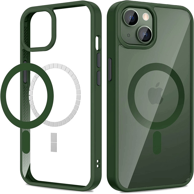 Pouzdro SEMagSafe silikonové Apple iPhone 15 - tmavě zelené