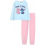 Dětské pyžamo Lilo & Stitch modro růžové bavlněné dlouhý rukáv kalhoty – Hledejceny.cz
