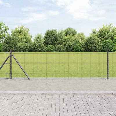 OMAXI Evropský plot s betonovou základnou 25 x 0,4 m Šedá Síťovina 243058