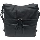 Tapple velký dámský kabelko-batoh 2v1 s šikmými kapsami černá