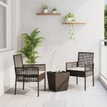 Omaxi 891761 Zahradní bistro set 3 pcs Hnědá Poly ratan – Hledejceny.cz