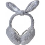 Šedé dětské klapky na uši s plyšovou mašlí – Zboží Mobilmania