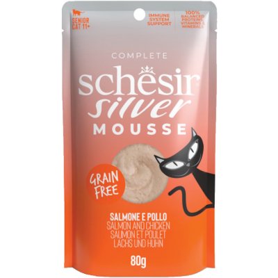 SCHESIR Senior Lifestage Mousse pro kočky losos a kuře 80 g