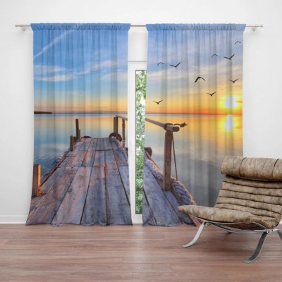 Sablio Závěs Molo a racci: 2ks 140x250cm – Hledejceny.cz