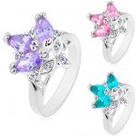 Šperky eshop ocelový prsten s ozdobnými výřezy a zirkonem HH17.14 Aqua modrá – Hledejceny.cz