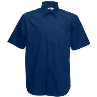 Fruit of the Loom pánská popelínová košile krátký rukáv F651160 02 námořní modrá