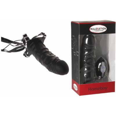 Malesation Silikonový strap on vibrační návlek na penis Homeboy 18 cm 5 cm – Sleviste.cz