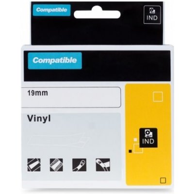 PrintLine kompatibilní páska s DYMO 1868752 Páska, pro tiskárny štítků, kompatibilní s DYMO 1868752, pro DYMO XTL 500, XTL 300D, 19mm, černý tisk, bílý podklad, vinyl.univer PLTD106