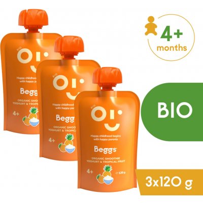 Beggs BIO Smoothie s jogurtem a tropickým ovocem 3 x 120 g – Zboží Dáma