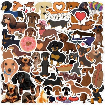 Set 63 samolepek jezevčík – Hledejceny.cz