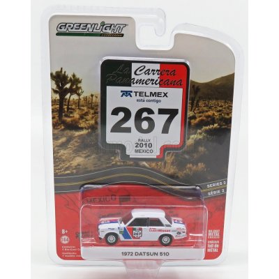 Greenlight Carrera Datsun 510 N 267 1972 Rally Panamericana 2010 Bílá Červená Modrá 1:64 – Hledejceny.cz