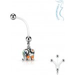 Šperky4U Těhotenský piercing do pupíku slon WP01143 – Zboží Dáma