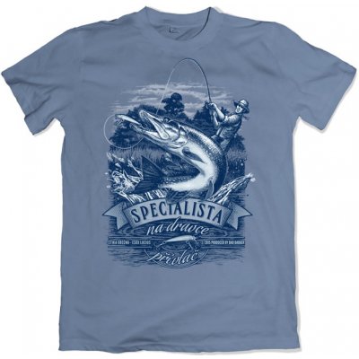 Triko rybářské Bad Badger Štika modré