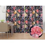 Biante Sametový závěs Tamara TMR-019 Zahradní květy na černém 145x220 cm – Hledejceny.cz