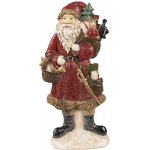 Červená vánoční dekorace socha Santa s dárky - 12*4*24 cm - Clayre & Eef – Hledejceny.cz