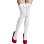 Bílé nadkolenky s bílou mašlí – Zboží Dáma