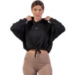 Nebbia Volná crop mikina s kapucí Iconic 421 černá – Zboží Dáma