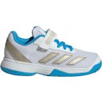 adidas COURTFLASH K CF C Bílá Tyrkysová Zlatá – Zboží Dáma