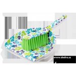 Dedra Flower velký smetáček s lopatkou zeleno-barevný – Zboží Mobilmania
