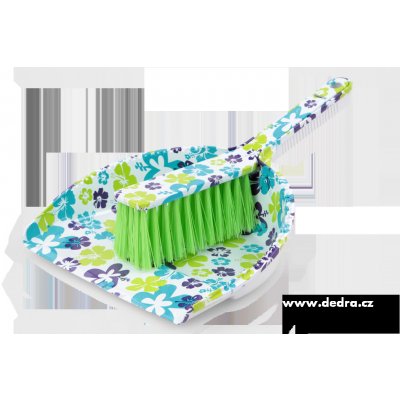 Dedra Flower velký smetáček s lopatkou zeleno-barevný – Zboží Mobilmania