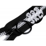 Kostěný zip šíře 5 mm délka 70 cm písmenka - černá – Zboží Mobilmania