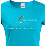 Dámské tričko Paragliding Where freedom has no limits Modrá – Hledejceny.cz