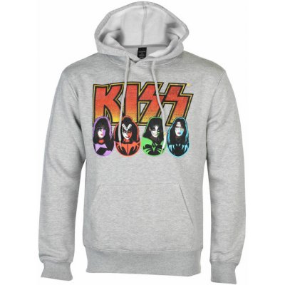 mikina s kapucí ROCK OFF Kiss Logo, Faces & Icons černá – Zbozi.Blesk.cz