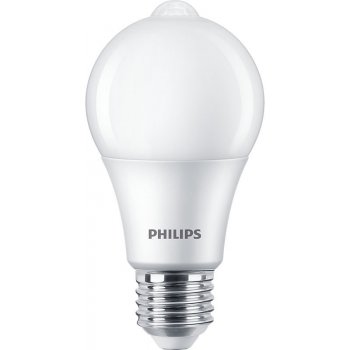 Philips 8718699782757 LED žárovka 1x8W E27 806lm 4000K studená bílá, se senzorem, matná bílá, EyeComfort