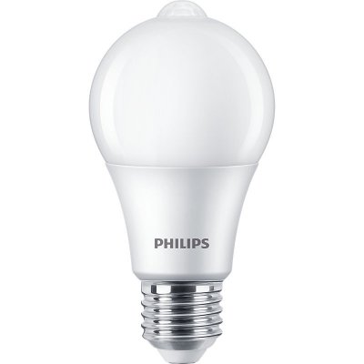 Philips 8718699782757 LED žárovka 1x8W E27 806lm 4000K studená bílá, se senzorem, matná bílá, EyeComfort – Zboží Mobilmania