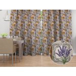 Biante Dekorační závěs PML-099 Levandule s motýlky a srdíčky na béžovém 145x210 cm – Sleviste.cz