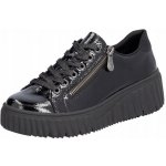 Rieker tenisky na platformě lakované N2501-00 černé – Zboží Dáma
