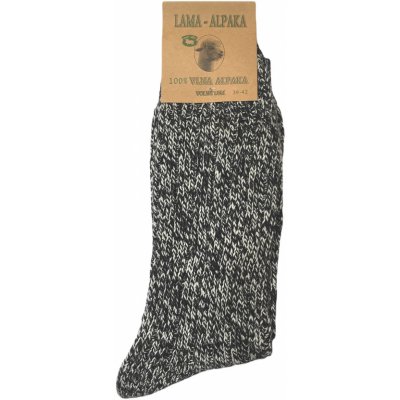 Ponožky z vlny lama alpaka Volný lem černobílá