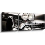 Obraz s hodinami 3D třídílný - 150 x 50 cm - American Classic Caddilac Automobile Car. Americký klasický automobil Caddilac. – Zbozi.Blesk.cz