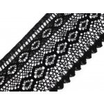 Bavlněná krajka paličkovaná šíře 12,5 cm, střední, 4 černá – Zboží Mobilmania