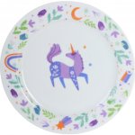 Bella Rose Dětský porcelánový talíř Jednorožec 19 cm, fialová barva, zelená barva, porcelán – Sleviste.cz