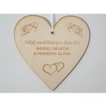 LYMFY | Dřevěná tabulka 17cm-Nikdy neodcházej z domu... | přírodní dřevo – HobbyKompas.cz