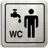 Piktogram Accept Piktogram "umývárna, WC muži" (80 × 80 mm) (stříbrná tabulka - černý tisk)