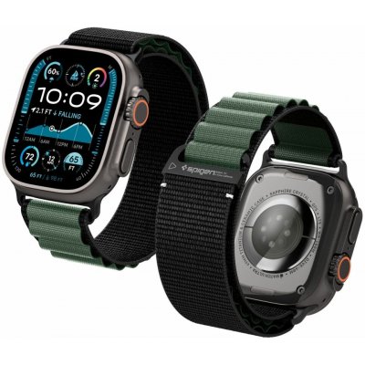 Spigen Fabric Band (hook) Apple Watch 49mm/46mm/45mm/44mm Black Green AMP10223 – Hledejceny.cz