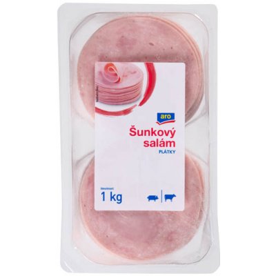 ARO Salám šunkový konzumní plátky chlaz 1000 g – Zboží Mobilmania