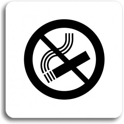 Accept Piktogram "zákaz kouření" (80 × 80 mm) (bílá tabulka - černý tisk bez rámečku)
